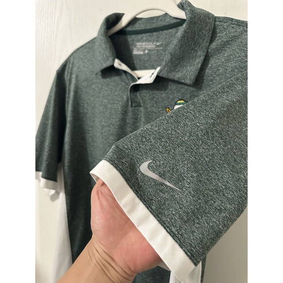 Nike Golf Oregon Ducks Dri Fit Polo Shirt Mens Large Green Short Sleeve - Picture 5 of 10
